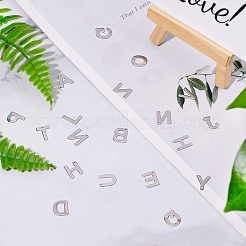 Tarnish Resistant 304 Stainless Steel Alphabet Charms&nbsp;STAS-O073-01