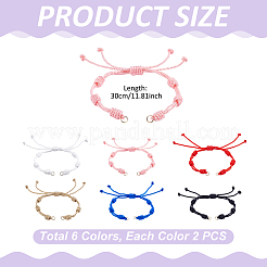 12Pcs 6 Colors Nylon Threads Bracelets Making&nbsp;AJEW-UN00047