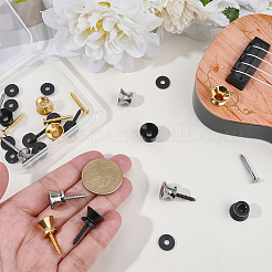 12 Sets 3 Colors Alloy Guitar Strap Button Tail Nails for Acoustic and Folk Instruments&nbsp;FIND-CN0002-18