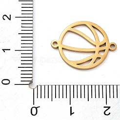 304 Stainless Steel Hollow Sport Ball Connector Charms&nbsp;STAS-M076-11G