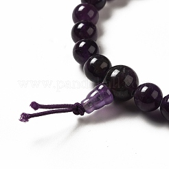 Natural Amethyst Gourd Beaded Stretch Bracelet for Women&nbsp;G-G997-G03