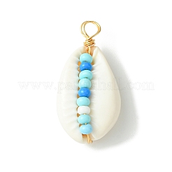 30Pcs Natural Cowrie Shell Pendants&nbsp;SHEL-SC0001-43