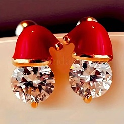Zinc Alloy Enamel Santa Hat Stud Earrings&nbsp;FS-WGF8A0B-01
