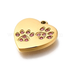 304 Stainless Steel Rhinestone Pendants&nbsp;STAS-R159-55G