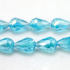 Electroplate Glass Beads Strands&nbsp;EGLA-D015-15x10mm-M