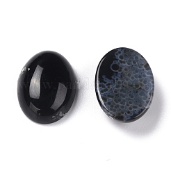 Oval Natural Dyed & Heated Black Agate Cabochons&nbsp;G-K020-18x13mm-01