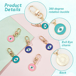 6Pcs Alloy Enamel Keychain&nbsp;HJEW-AR0001-07