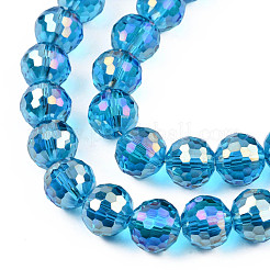 Electroplate Transparent Glass Beads Strands&nbsp;EGLA-N002-46-H06