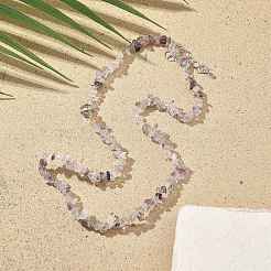 Natural Supper 7 Rutilated Quartz Chip Beaded Necklaces for Men Women&nbsp;NJEW-G159-01A