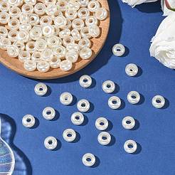 ABS Plastic Imitation Pearl Rondelle Large Hole European Beads&nbsp;X-MACR-S256-A41