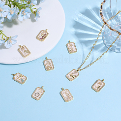 9Pcs 9 Styles Brass Micro Pave Cubic Zirconia Pendants with Enamel&nbsp;KK-DR0001-64