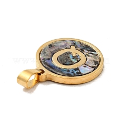 PVD Vacuum Plating 304 Stainless Steel with Paua Shell Pendants&nbsp;STAS-G268-02Q-G