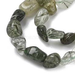Natural Green Rutilated Quartz Beads Strands&nbsp;G-O-186-B-12A