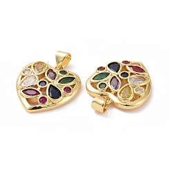 Brass Cubic Zirconia Pendants&nbsp;ZIRC-I062-27G