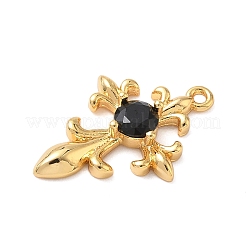 Brass Micro Pave Cubic Zirconia Pendants&nbsp;KK-D024-22B-G