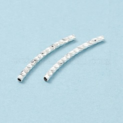 Rack Plating Brass Curved Tube Beads&nbsp;KK-WH0061-02A-S
