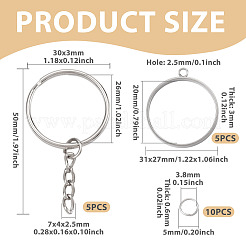 5Pcs 304 Stainless Steel Open Back Bezel Pendants&nbsp;STAS-TAD0001-01G