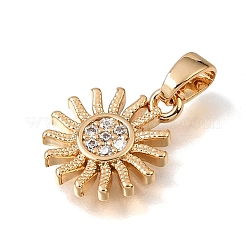 Brass Micro Pave Clear Cubic Zirconia Charms&nbsp;CU-K001-23G