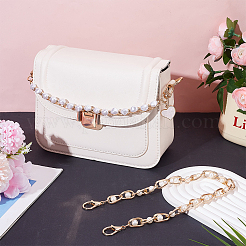 2Pcs 2 Styles Alloy & Nuggets White ABS Plastic Imitation Pearl Beaded Bag Handles&nbsp;FIND-AR0005-97