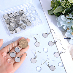 DIY Blank Dome 304 Stainless Steel Dangle Earring Making Kit&nbsp;DIY-SP0001-08C-P