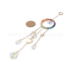 Glass Teardrop & Star Window Hanging Suncatchers&nbsp;HJEW-JM00906