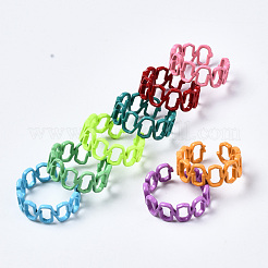 Spray Painted Brass Cuff Rings&nbsp;RJEW-S044-148