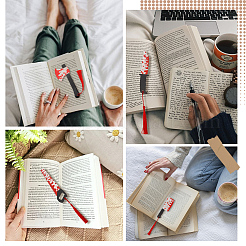 6Pcs 6 Styles Blood Acrylic Bookmarks with Tassel&nbsp;AJEW-CP0009-56