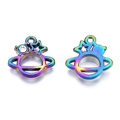 Rack Plating Rainbow Color Alloy Charms&nbsp;PALLOY-S180-087A