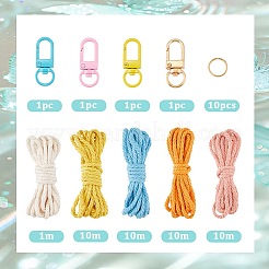 DIY Handmade Woven Cotton Bowknot Keychain Making Kits&nbsp;DIY-SC0028-14