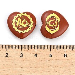 7Pcs 7 Styles Chakra Natural Red Jasper Love Heart Ornaments Figurines&nbsp;G-P533-01A