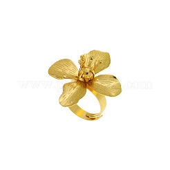 Iron Flower Cuff Open Rings for Women&nbsp;WGC79CF-01