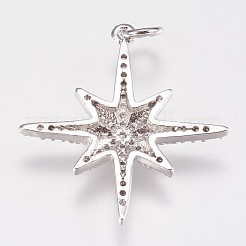 Brass Micro Pave Cubic Zirconia Pendants&nbsp;ZIRC-E145-52