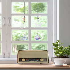 2Pcs 2 Styles Glass & Alloy Butterfly Hanging Suncathers&nbsp;HJEW-LP0002-89A