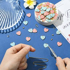 DIY Alloy Enamel Heart with Letter A~Z Pendant Decoration Making Kits&nbsp;DIY-CJ0003-08