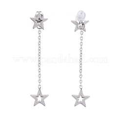 304 Stainless Steel Chain Tassel Earrings&nbsp;EJEW-I248-07