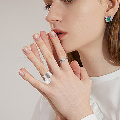 6Pcs 304 Stainless Steel Open Cuff Finger Rings&nbsp;RJEW-UN00009