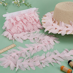 4.9~5 Yards Polyester Leaf Lace Ribbon&nbsp;DIY-FG0002-84