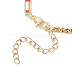 3Pcs 3 Colors 304 Stainless Steel Wheat Chains with Nylon Cord Mixed Chain Bracelet Sets&nbsp;BJEW-JB13288