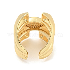 Oval Clear Cubic Zirconia Open Cuff Ring&nbsp;X-RJEW-L121-039G