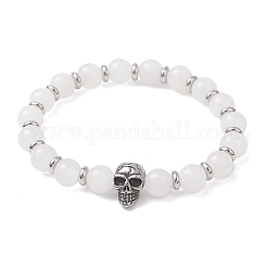 Natural Malaysia Jade Stretch Bracelets&nbsp;BJEW-JB12184-02