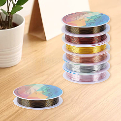 6 Rolls 6 Colors Round Copper Jewelry Wire&nbsp;CWIR-BBC0001-14