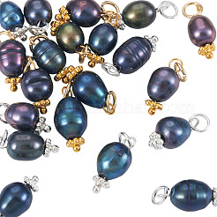 20Pcs 2 Style Natural Cultured Freshwater Pearl Pendants&nbsp;PALLOY-TAC0203