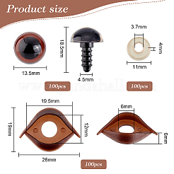 Half Round Plastic Craft Safety Eyes & Eyelid Sets&nbsp;DOLL-WH0002-12B