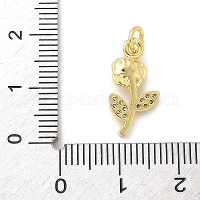 Brass Micro Pave Cubic Zirconia Pendants&nbsp;KK-S511-14G-1