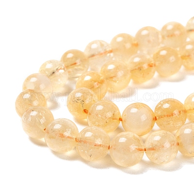 Natural Citrine Beads Strands&nbsp;G-O166-10-8mm-1