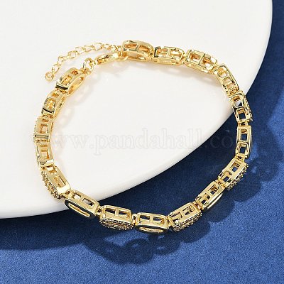 い出のひと時に、とびきりのおしゃれを！ Clear Pave Micro Brass Wholesale Cubic Link Oval Zirconia アクセサリー