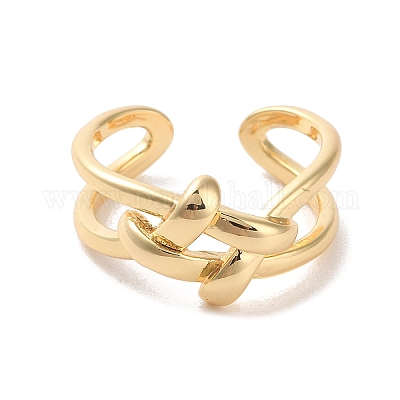 Brass Open Cuff Rings&nbsp;RJEW-K263-01G-1