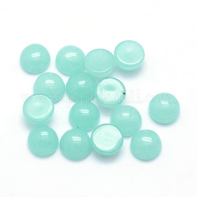 Natural White Jade Cabochons&nbsp;G-P393-R27-6mm-1