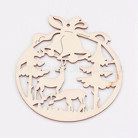 Undyed Wooden Pendants&nbsp;WOOD-K005-04-1