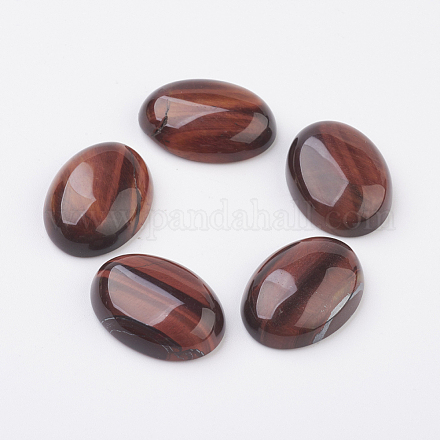 Natural Dyed & Heated Red Tiger Eye Flat Back Cabochons G-G741-30x40mm-13-1